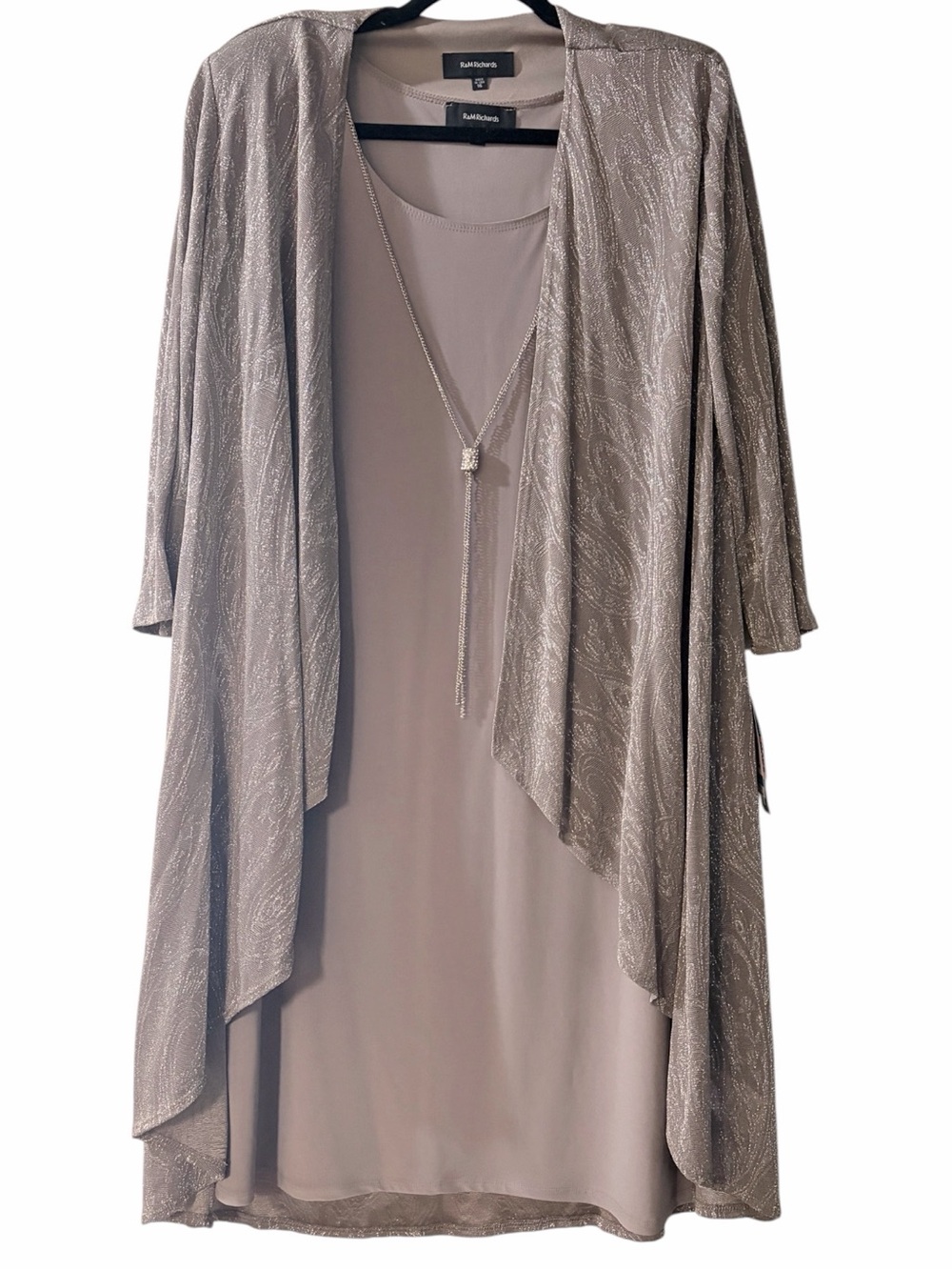 NWT R&M Richards Plus Size 2-Piece Dress Jacket Set 16 Mother of Bride/Groom